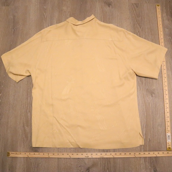 Reyn Spooner Mens Silk Hawaiian Shirt Golf Motif Short Sleeve Button Down L - Picture 6 of 6